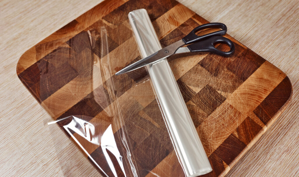 tying baking bag before roasting