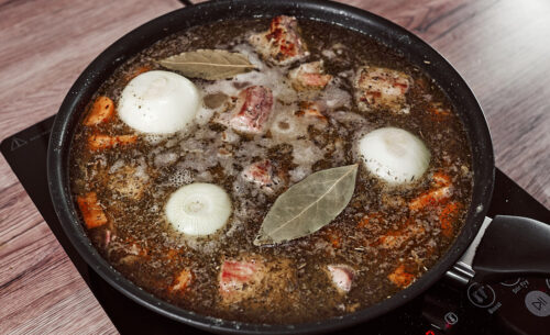 Slowly simmering Pork Blanquette