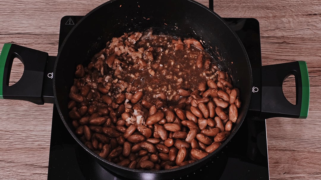 Mashed some of the beans for creamy texture