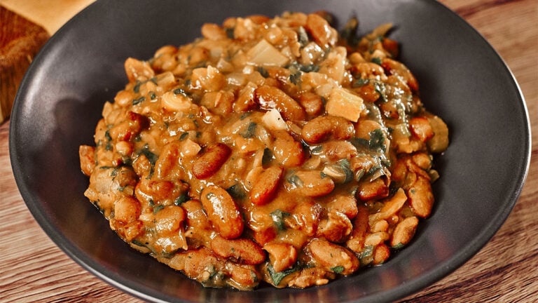 Creamy beans in a pot