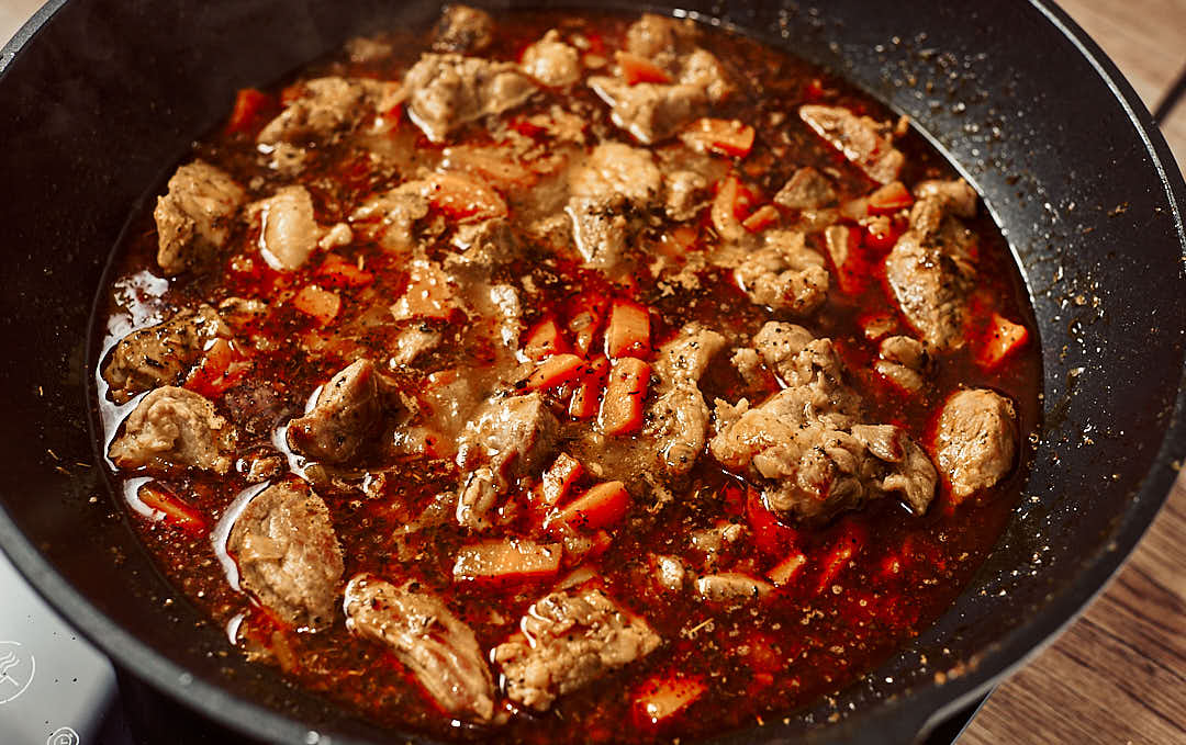 Adding stock to the pot