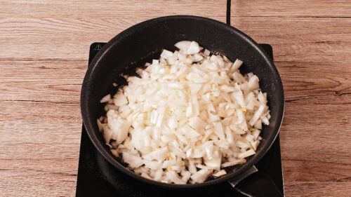 Onions sautéing for gravy