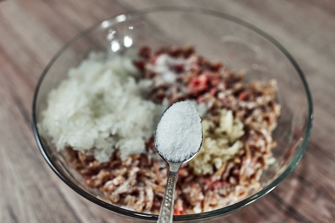 Adding salt for meatballs