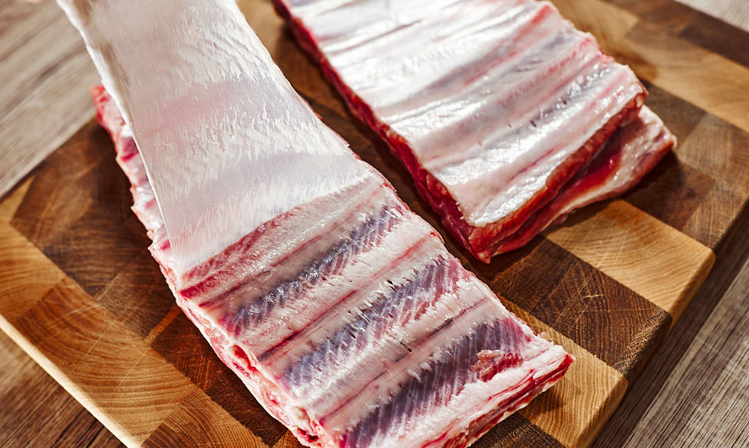 Step-by-step membrane removal from pork ribs