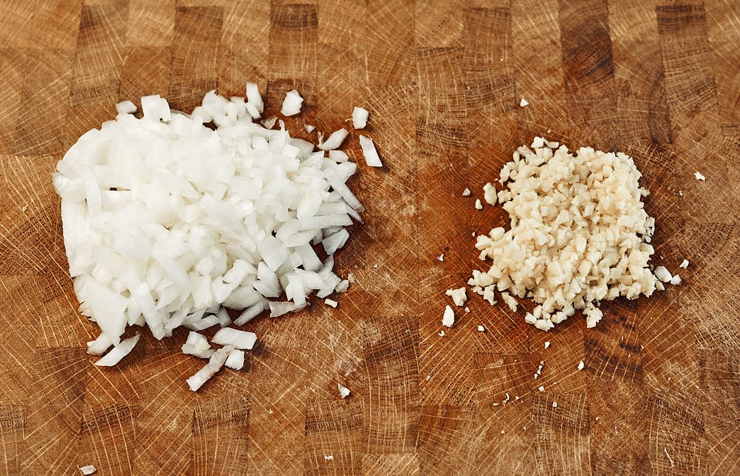 Onion and garlic for sauce