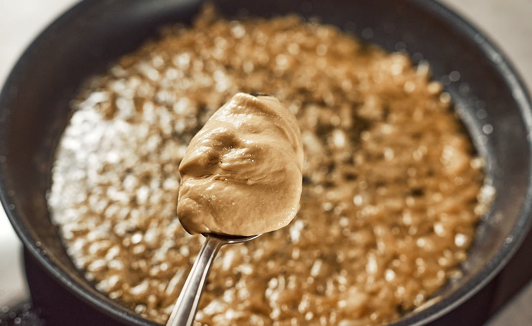 Mixing mustard for chicken sauce
