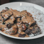 Easy beef stroganoff with mushrooms and creamy sauce