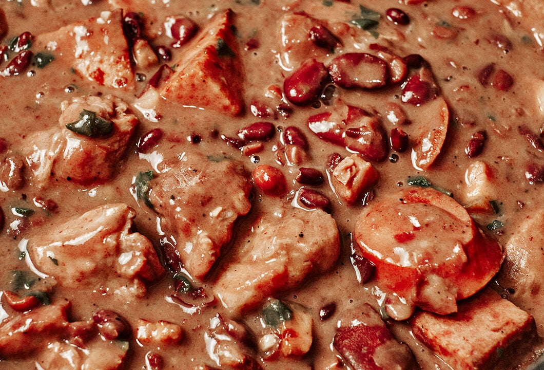 Hearty Bean Stew with Pork and Smoked Sausages