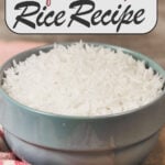 Stovetop rice cooked until fluffy and served in a bowl