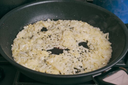 softened onion sautéing in butter until translucent