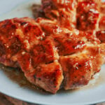 Juicy lemon honey butter chicken with golden chicken breast and glossy sauce