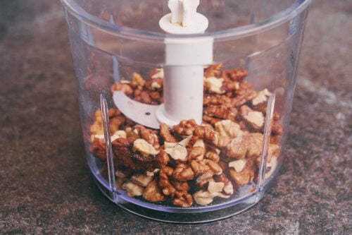 Walnuts prepared for grinding for beef soup