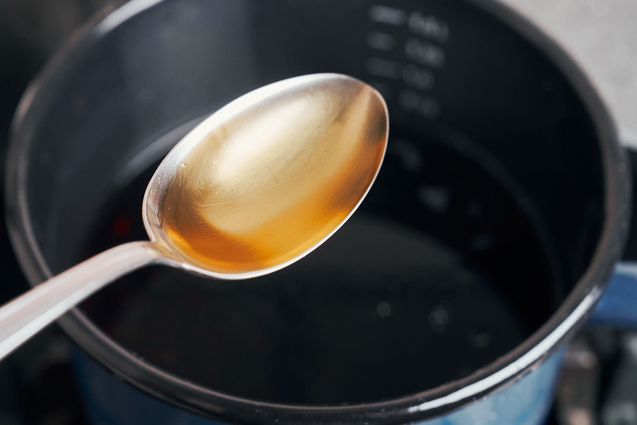 oil added to the pot when cooking black rice