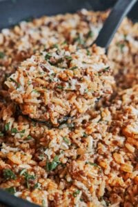 Creamy ground beef and rice skillet