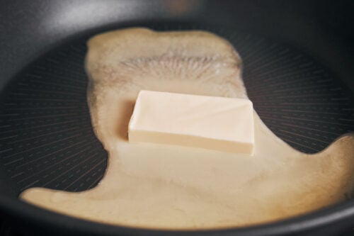 butter melting in a skillet