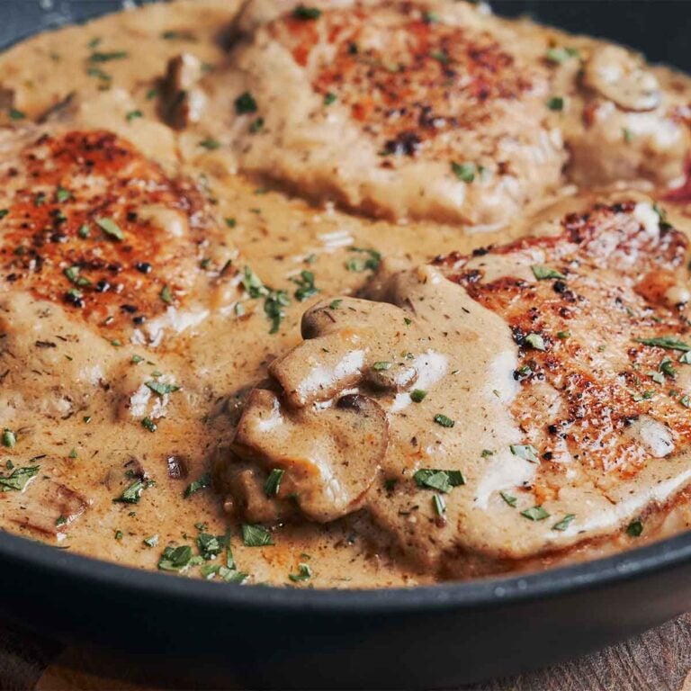 creamy mushroom pork chops skillet dinner