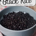 perfect black rice cooked on the stovetop