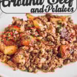 Budget ground beef and potatoes skillet easy one pan dinner with crispy golden potatoes