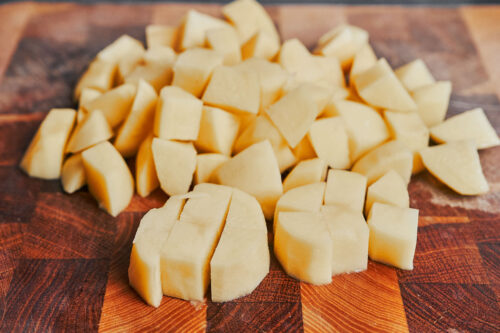 potatoes cut into bite-size cubes for the skillet