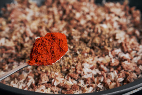 paprika added to the skillet for warmth and rich color