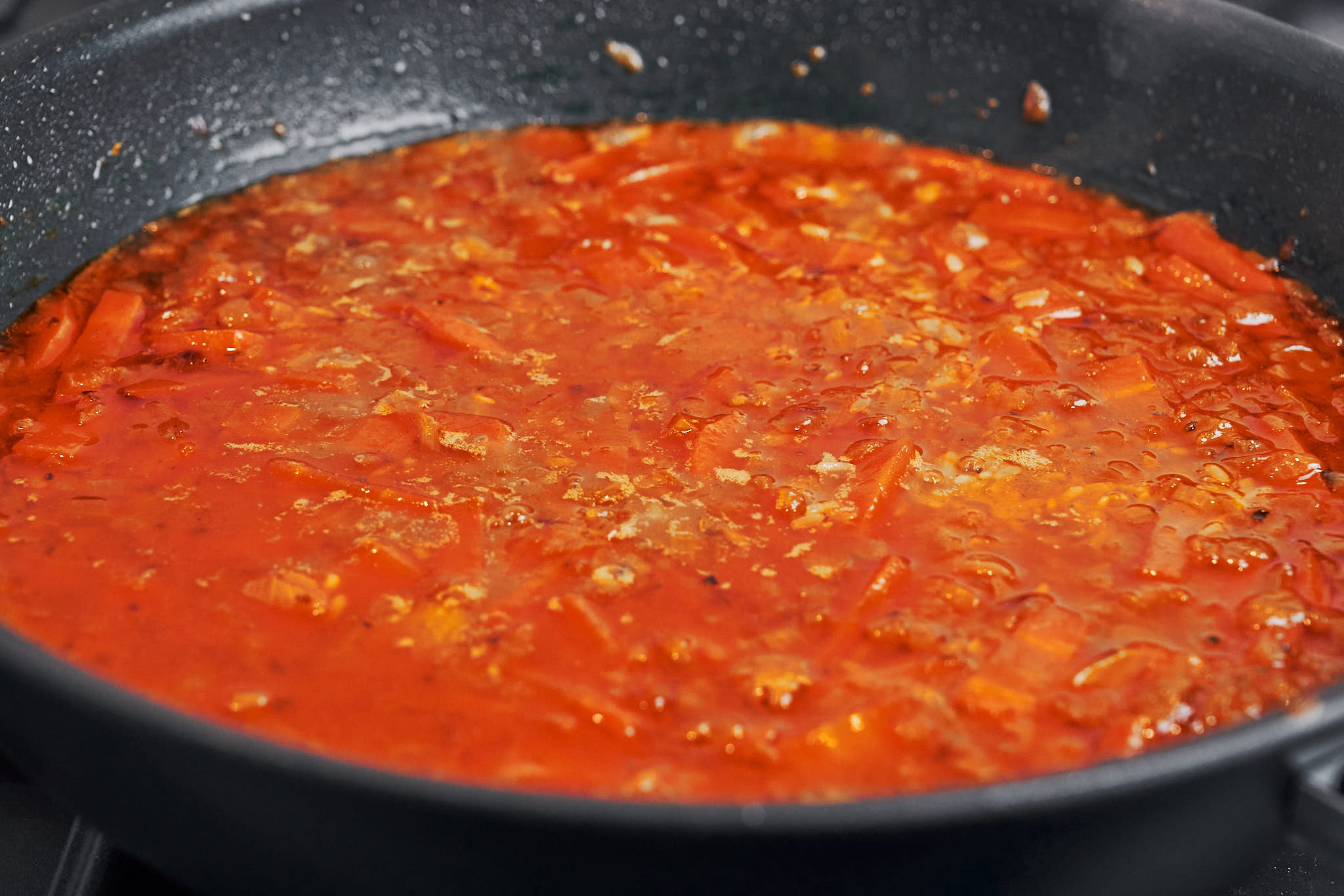 the flavorful skillet base ready for the next layer