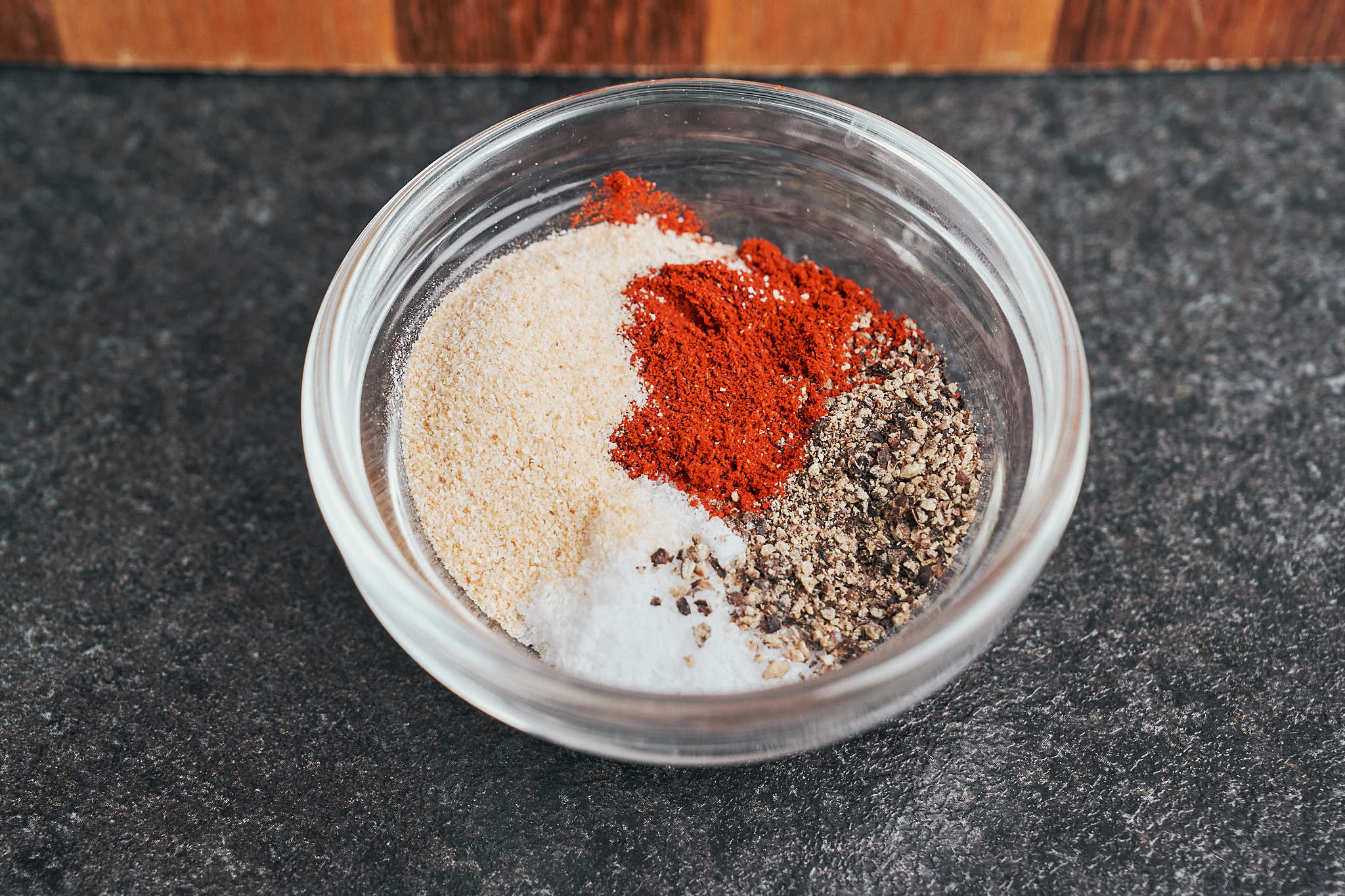 simple spice mix with paprika garlic powder salt and pepper for seasoning chicken