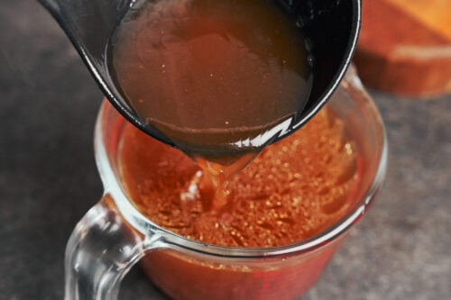 broth set aside to make the creamy sauce later