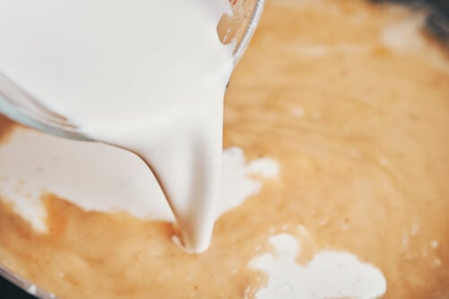 cream being added to create a silky sauce