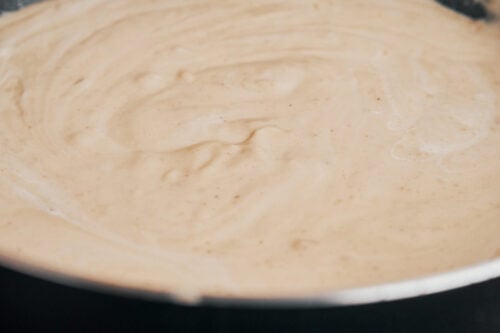 velvety cream sauce prepared for the stew