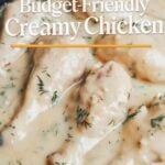 Cozy budget-friendly creamy chicken in a silky sour cream sauce with fresh dill