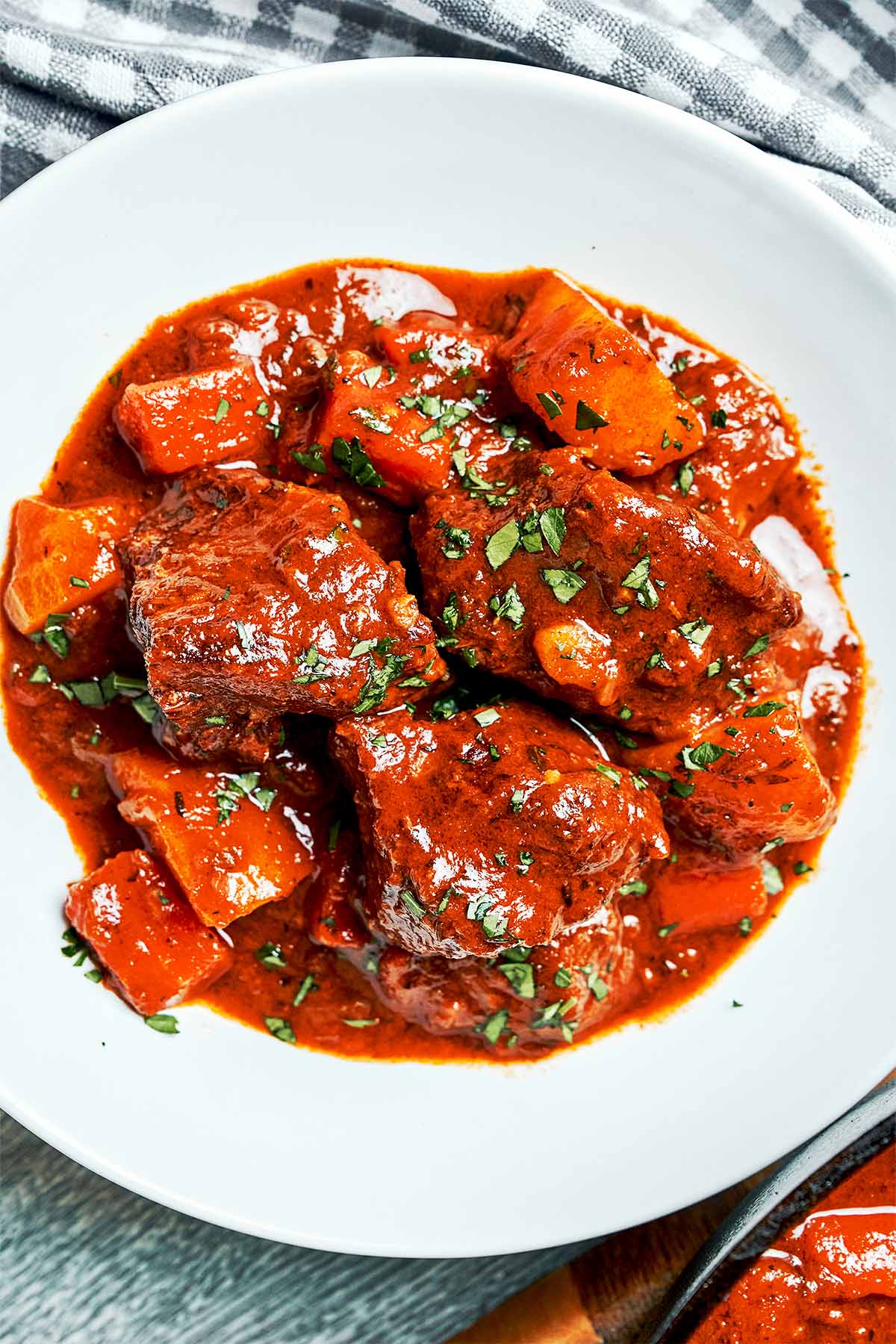 Classic beef stew served with tender beef, potatoes, carrots, and rich gravy for a cozy family dinner.