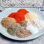 Pinterest image for homemade Cajun seasoning made with pantry spices.