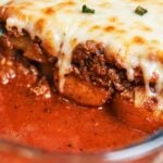 Ground Beef and Potato Tomato Casserole with tender potatoes, rich tomato beef, and a golden layer of melted mozzarella.