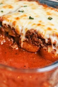 Ground Beef and Potato Tomato Casserole with tender potatoes, rich tomato beef, and a golden layer of melted mozzarella.