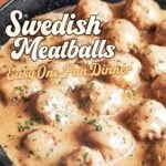 Swedish meatballs in creamy gravy with mashed potatoes